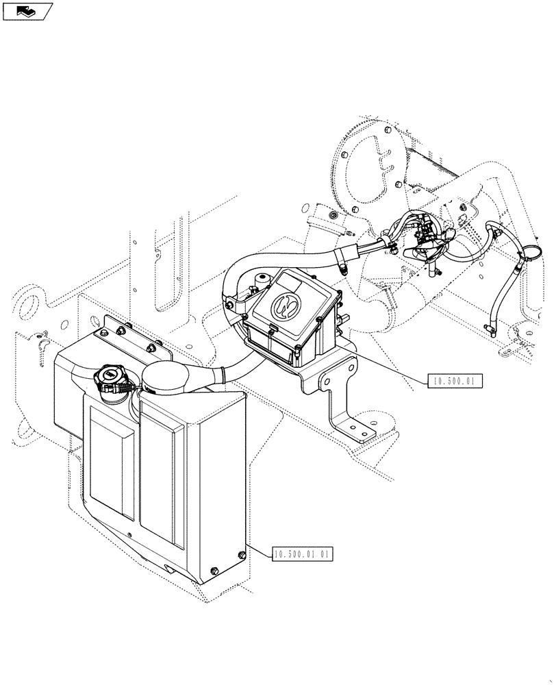 Схема запчастей Case 521F - (00.000.10[02]) - PICTORIAL INDEX, DEF TANK (00) - GENERAL & PICTORIAL INDEX