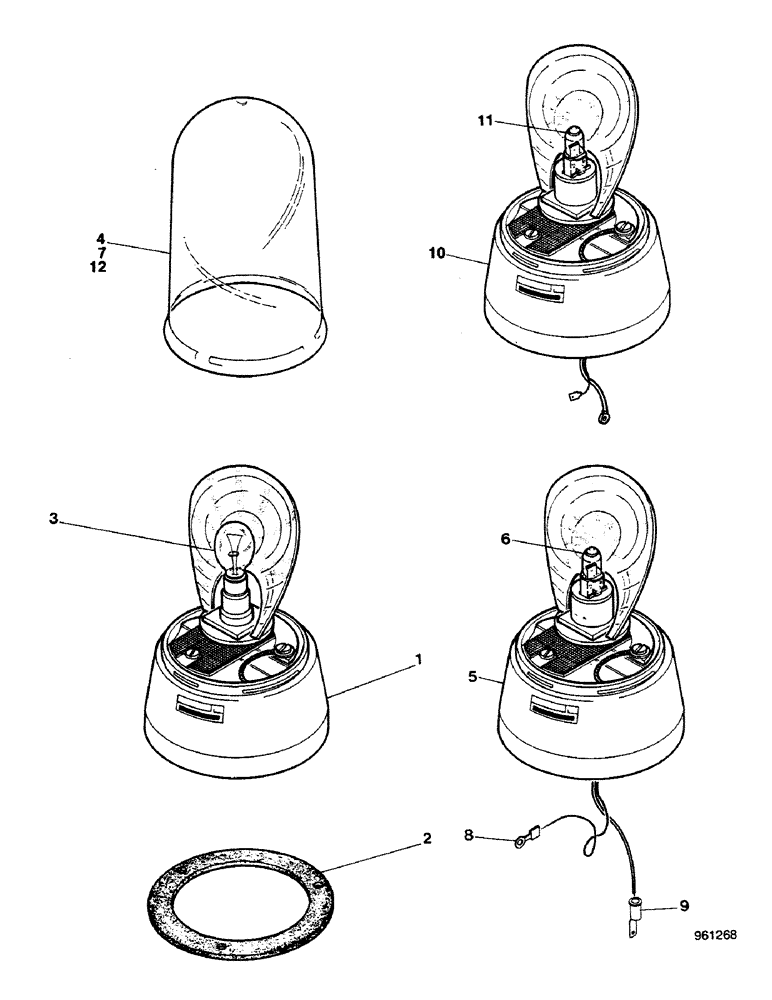 Схема запчастей Case 580G - (102) - ROTATING BEACON (04) - ELECTRICAL SYSTEMS