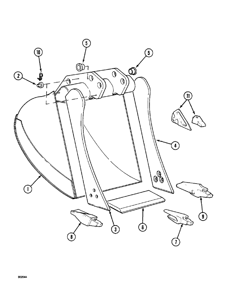 Схема запчастей Case 1088 - (9G-04) - BACKHOE BUCKET (09) - CHASSIS/ATTACHMENTS
