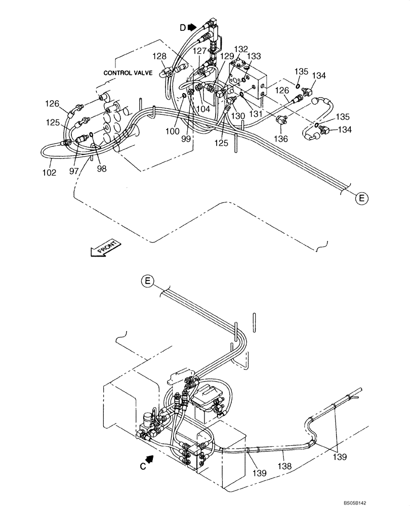 Схема запчастей Case CX225SR - (08-40) - HYDRAULICS, AUXILIARY - MULTI-PURPOSE + 3 WAY VALVE (08) - HYDRAULICS