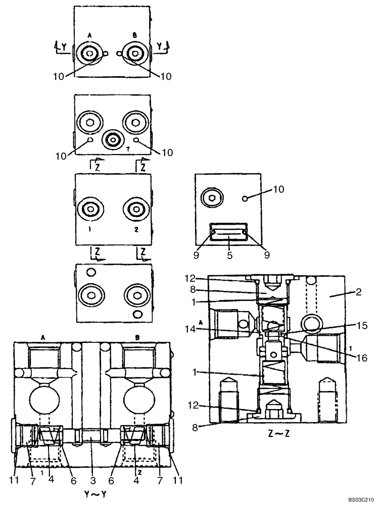 Схема запчастей Case CX225SR - (08-71) - VALVE ASSY - PILOT CONTROL LINES (08) - HYDRAULICS