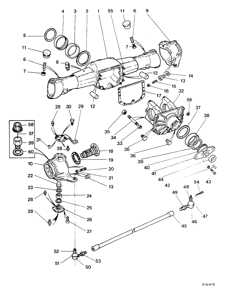 Схема запчастей Case 580F - (092) - FRONT AXLE (25) - FRONT AXLE SYSTEM