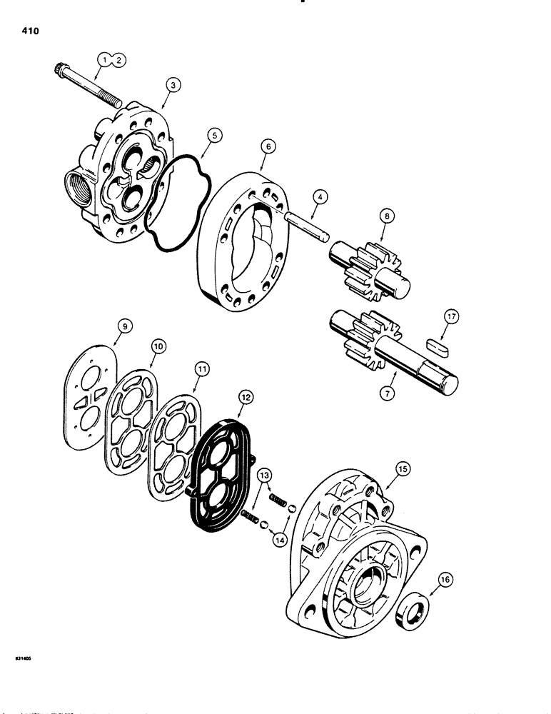 Схема запчастей Case P60 - (410) - H554907 HYDRAULIC PUMP (35) - HYDRAULIC SYSTEMS