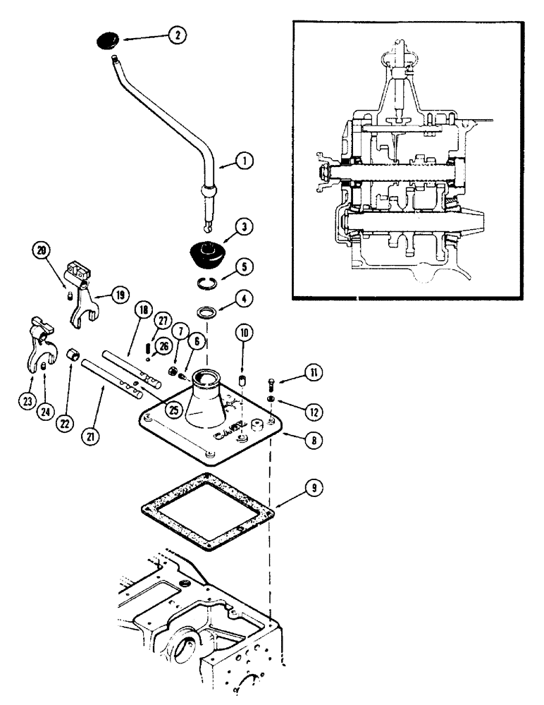 Схема запчастей Case 500 - (086) - TRANSMISSION GEAR SHIFT (03) - TRANSMISSION