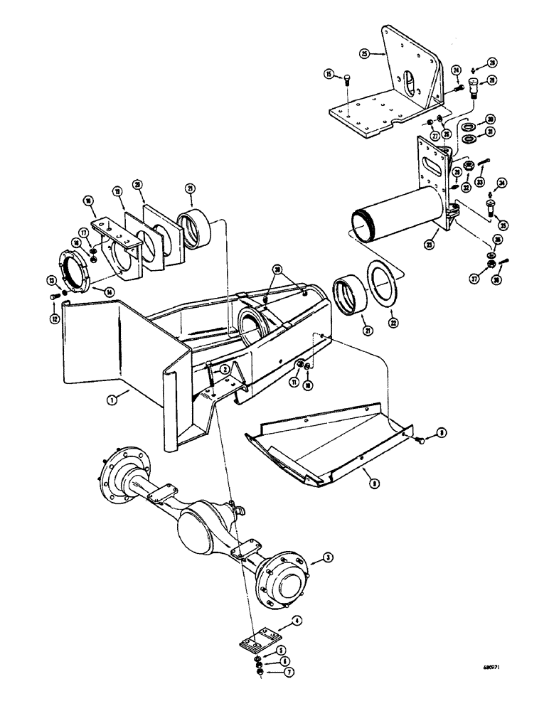 Схема запчастей Case 400 - (084) - REAR FRAME AND AXLE (05) - UPPERSTRUCTURE CHASSIS