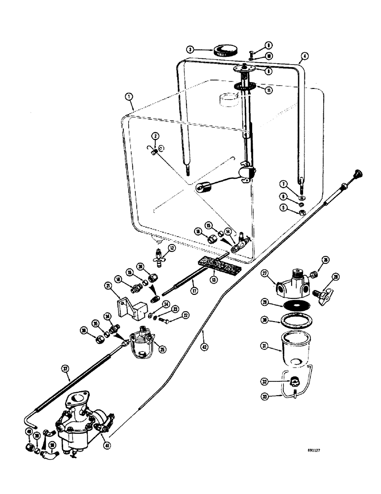 Схема запчастей Case W9E - (154) - FUEL TANK, GAS ENGINE (03) - FUEL SYSTEM