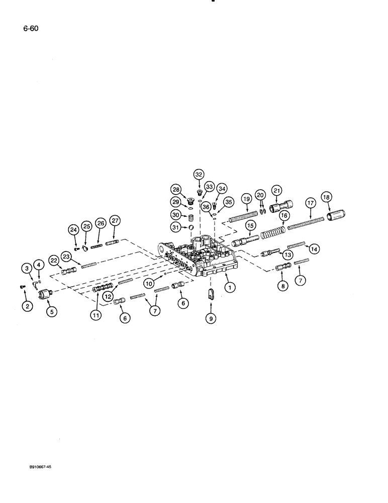 Схема запчастей Case 821 - (6-060) - TRANSMISSION ASSEMBLY, CONTROL VALVE, P.I.N. JAK0024165 AND AFTER (06) - POWER TRAIN