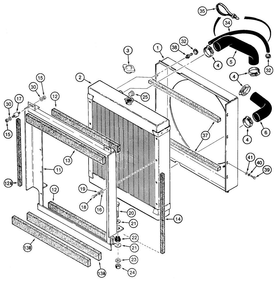 Схема запчастей Case 821C - (02-03) - RADIATOR MOUNTING (02) - ENGINE