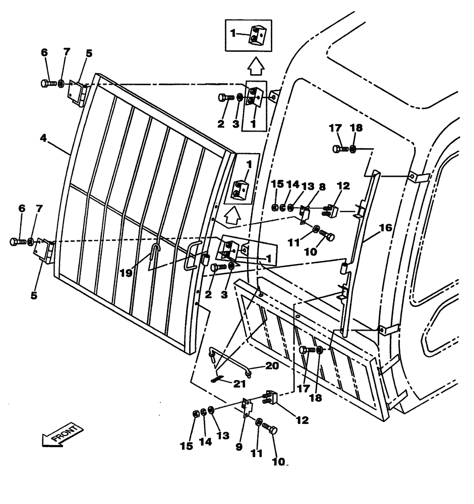Схема запчастей Case CX350 - (09-093-01[01]) - CAB GUARD (09) - CHASSIS