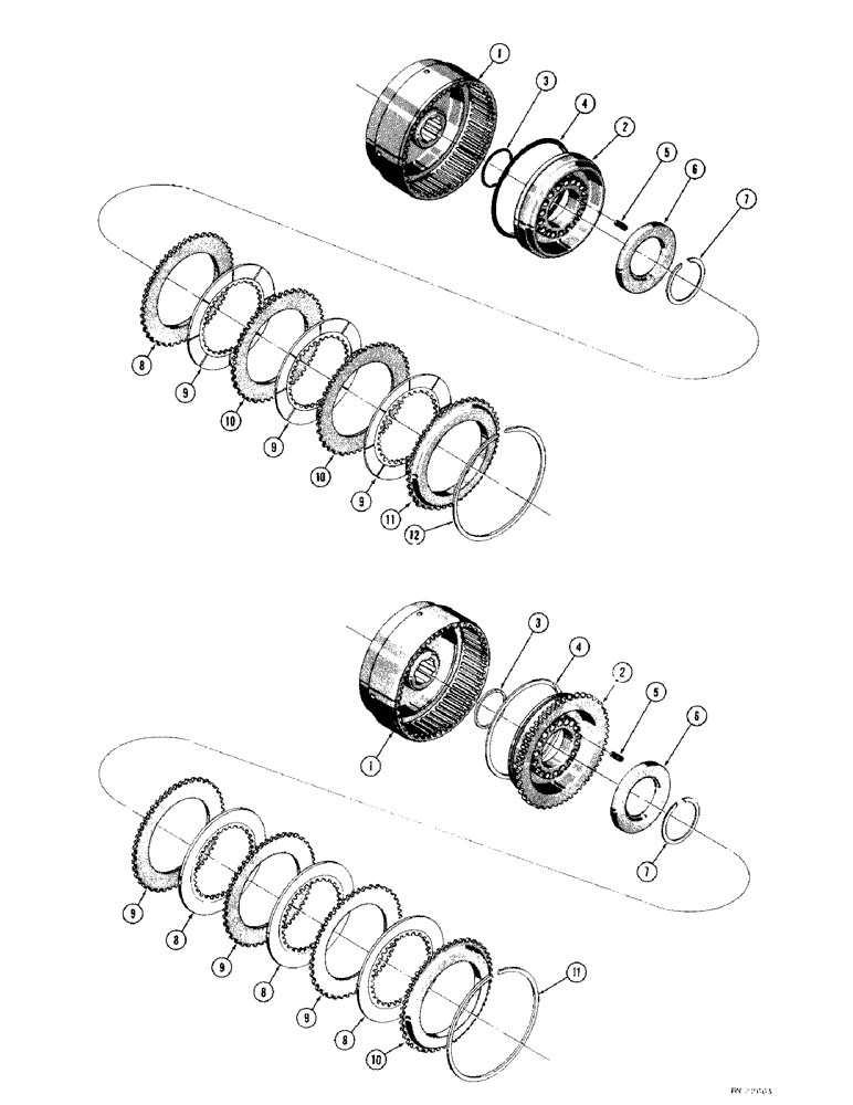 Схема запчастей Case 1000D - (120) - R12724 HYDRAULIC CLUTCH, A50150 HYDRAULIC CLUTCH (04) - UNDERCARRIAGE