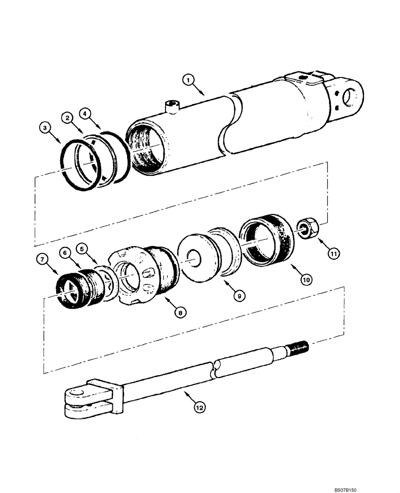 Схема запчастей Case 845 DHP - (08.60[00]) - CYLINDER - BLADE SIDE SHIFT (08) - HYDRAULICS
