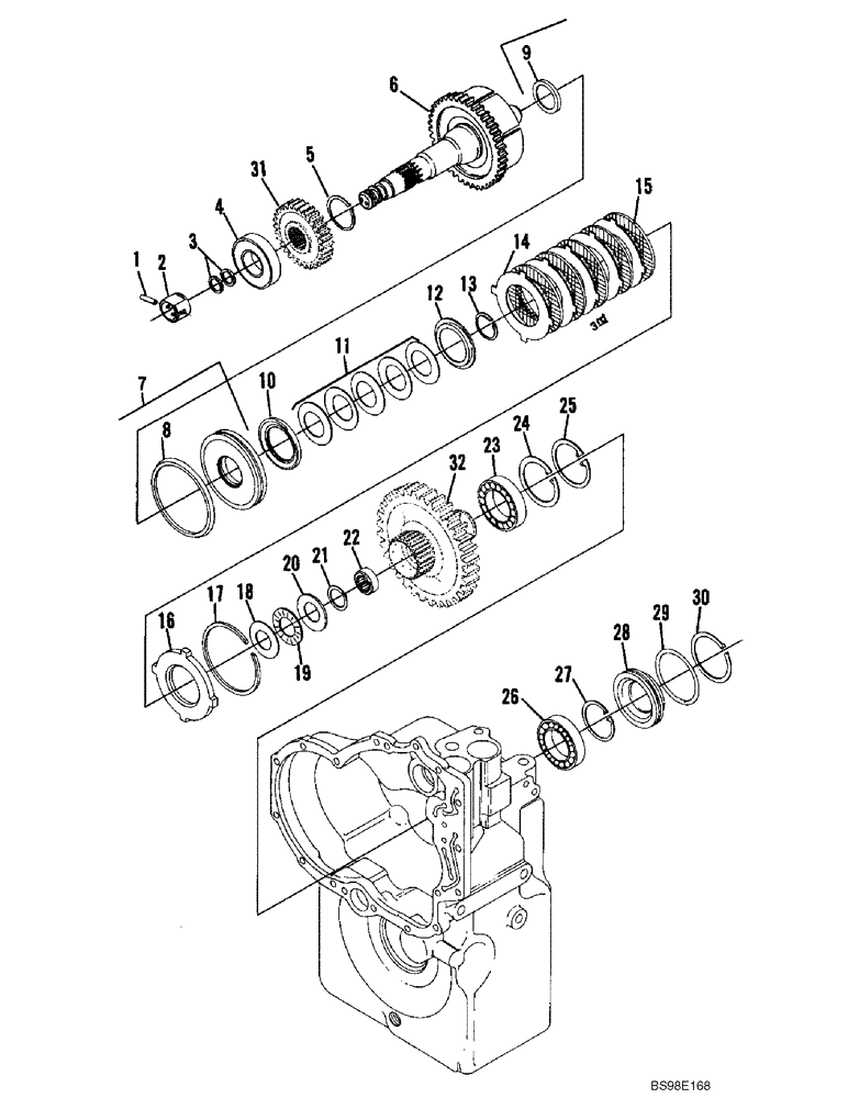 Схема запчастей Case 686G - (6-40) - TRANSMISSION, THIRD GEAR (06) - POWER TRAIN