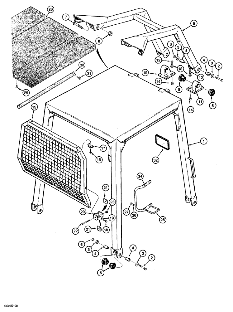 Схема запчастей Case 850G - (9-46) - ROLL OVER PROTECTIVE STRUCTURE - CANOPY AND BRUSH GUARDS (05) - UPPERSTRUCTURE CHASSIS