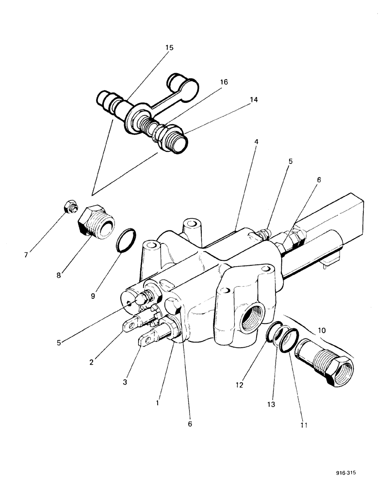 Схема запчастей Case 580F - (163A) - LOADER CONTROL VALVE, 2 SPOOL, STARTING WITH NO 3.737.543 (35) - HYDRAULIC SYSTEMS