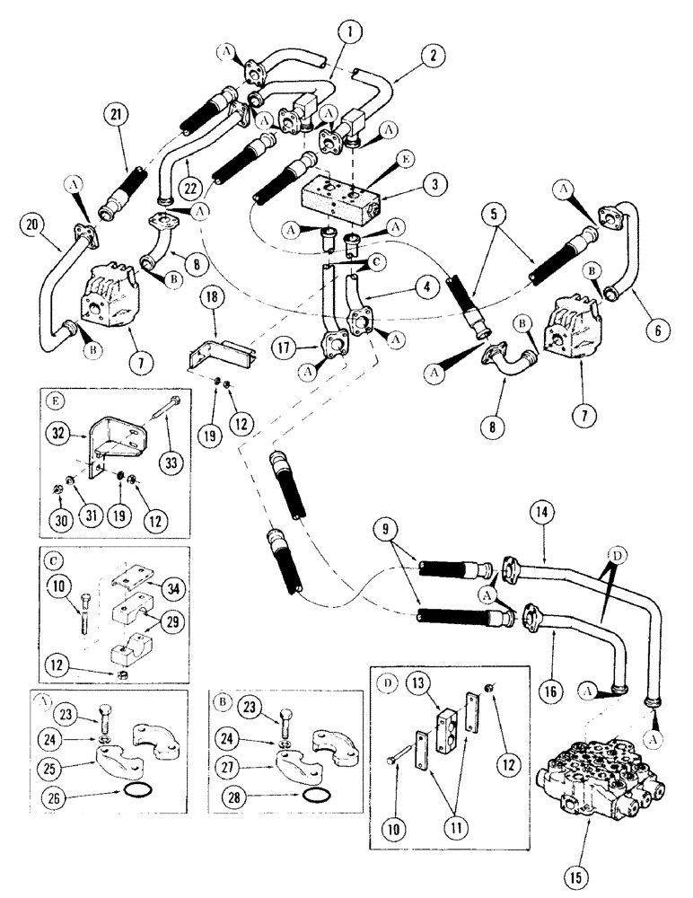 Схема запчастей Case 120 - (155) - SWING MOTOR HYDRAULICS (35) - HYDRAULIC SYSTEMS
