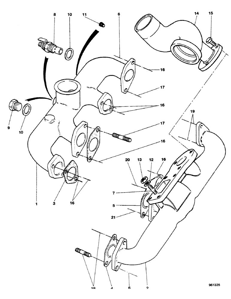 Схема запчастей Case 580G - (12) - ENGINE - MANIFOLDS (10) - ENGINE