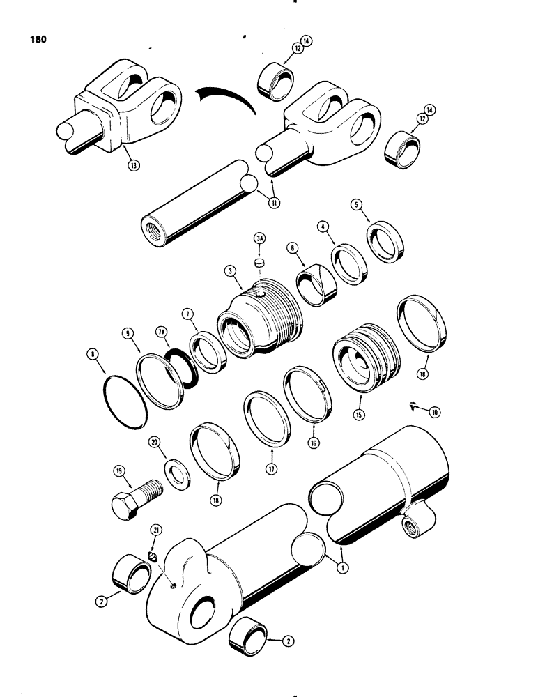 Схема запчастей Case 450B - (180) - G101223, G101224 AND G105628 LOADER LIFT CYLINDERS (07) - HYDRAULIC SYSTEM