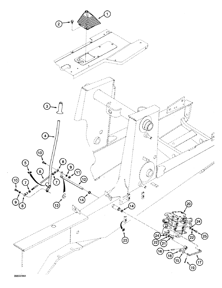 Схема запчастей Case 590 - (9-002) - LOADER LIFT CONTROL (09) - CHASSIS/ATTACHMENTS