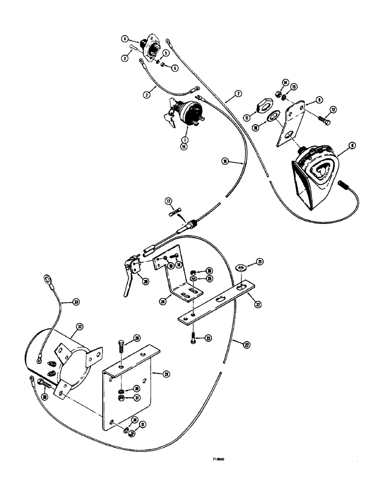 Схема запчастей Case 580B - (091C) - HORN AND BACKUP ALARM, HORN, BACKUP ALARM (04) - ELECTRICAL SYSTEMS