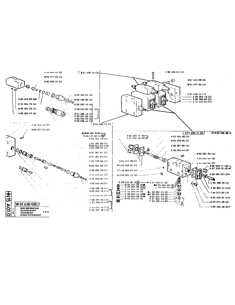 Схема запчастей Case LC80M - (072) - SELECTOR BLOCK 
