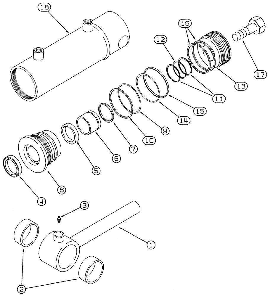 Схема запчастей Case 460 - (8-080) - TRENCHER BOOM LIFT CYLINDER ASSEMBLY, 114705A1, DIRECT DRIVE TRENCHER (08) - HYDRAULICS