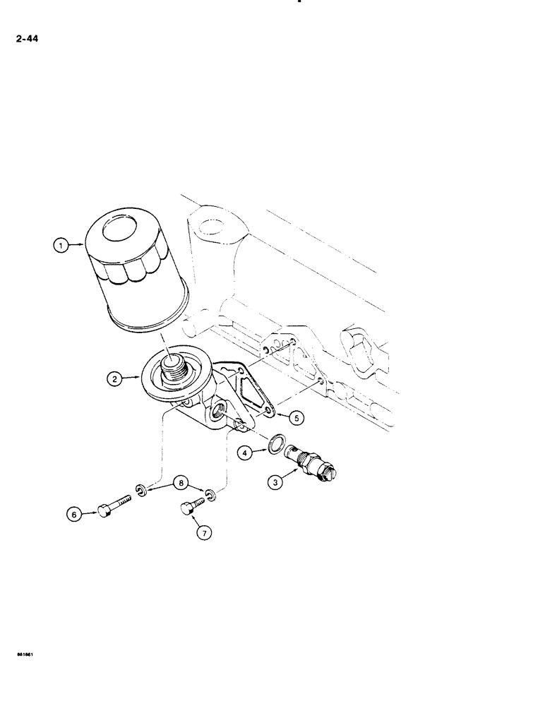 Схема запчастей Case DH4B - (2-44) - ENGINE OIL FILTER (02) - ENGINE