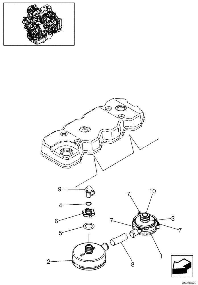 Схема запчастей Case 590SM - (02-15) - BREATHER - ENGINE (02) - ENGINE