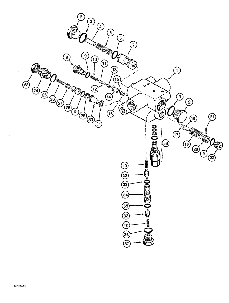 Схема запчастей Case 921 - (7-022) - BRAKE ACCUMULATOR VALVE (07) - BRAKES