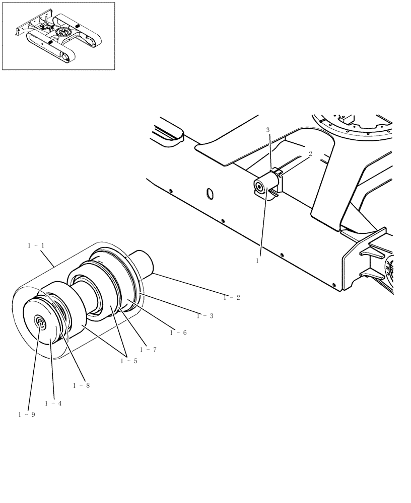 Схема запчастей Case CX27B - (374-01[1]) - TRACK ROLLER (48) - TRACKS & TRACK SUSPENSION