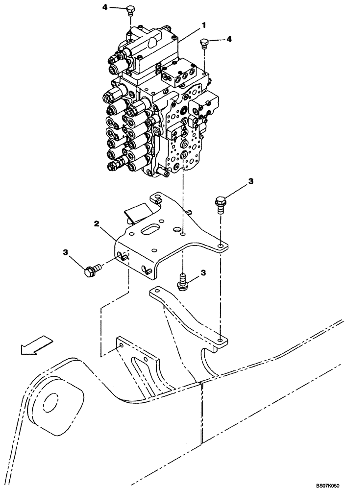 Схема запчастей Case CX130B - (08-56A) - CONTROL VALVE W/BLADE - SUPPORT - OPTIONAL (08) - HYDRAULICS
