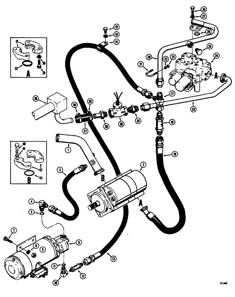 Схема запчастей Case W26B - (382) - EMERGENCY STEERING HYDRAULIC CIRCUIT (05) - STEERING