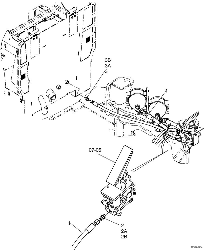 Схема запчастей Case 521E - (07-03D) - HYDRAULICS - BRAKE, MAIN - RESERVOIR (07) - BRAKES