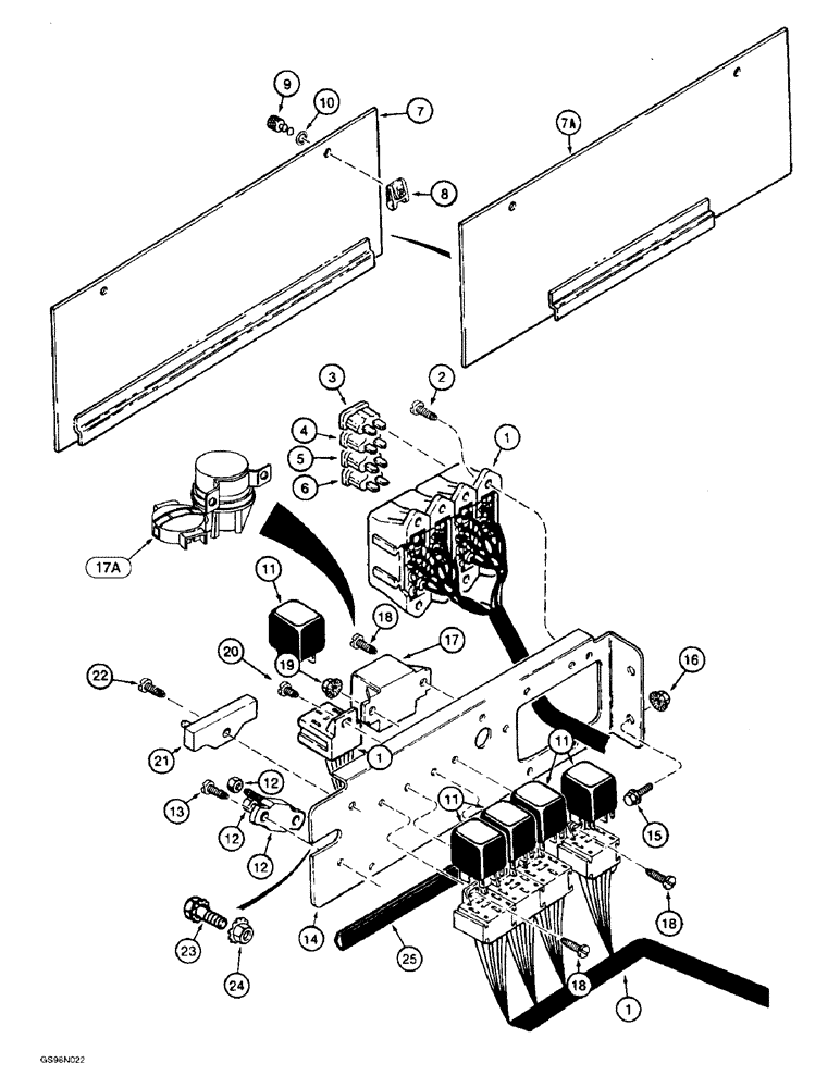 Схема запчастей Case 821B - (4-26) - MAIN CANOPY HARNESS, POWER DISTRIBUTION CENTER (04) - ELECTRICAL SYSTEMS