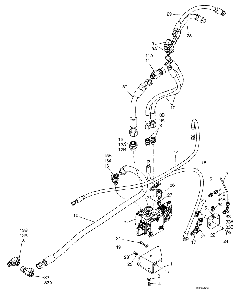 Схема запчастей Case 621E - (05-12) - JOYSTICK STEERING - HYDRAULICS (05) - STEERING