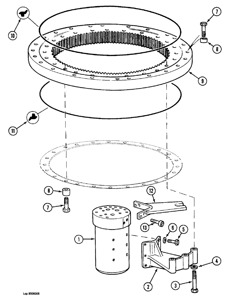 Схема запчастей Case 1088 - (9A-04) - TURNTABLE BEARING, P.I.N. FROM 106901 AND AFTER (09) - CHASSIS/ATTACHMENTS