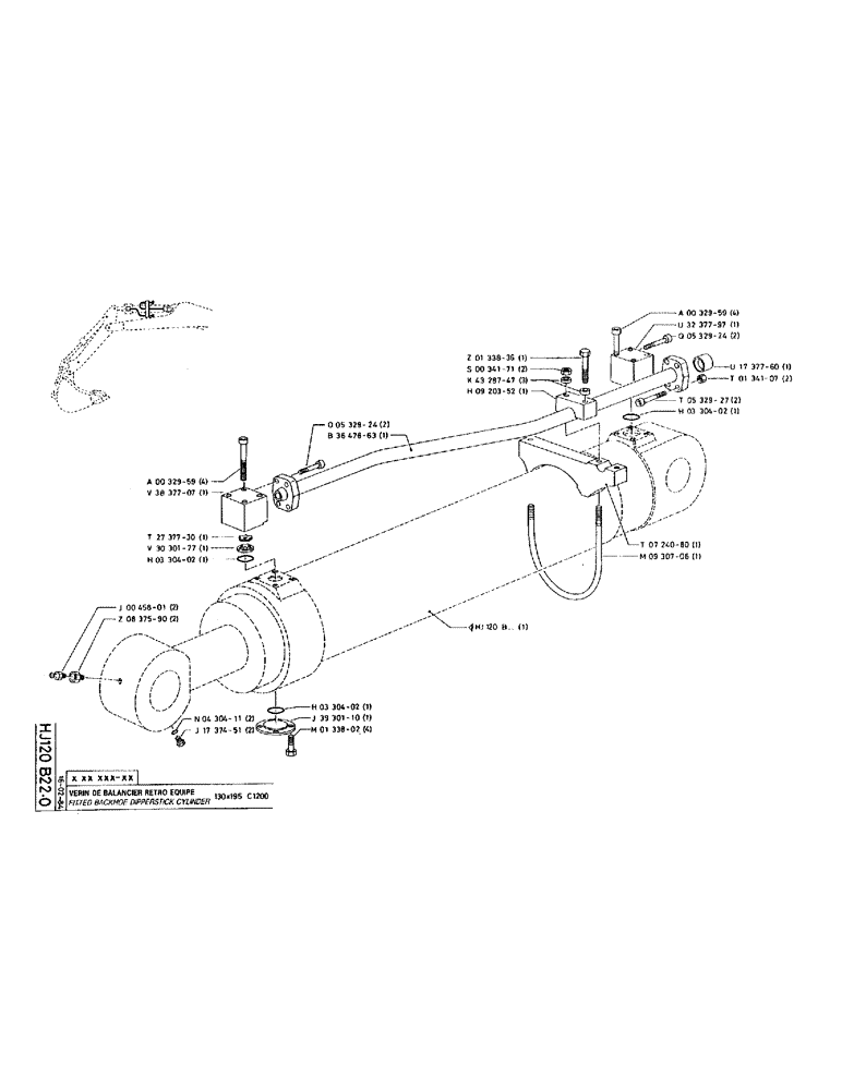 Схема запчастей Case 220 - (B-060) - CYLINDER (07) - HYDRAULIC SYSTEM