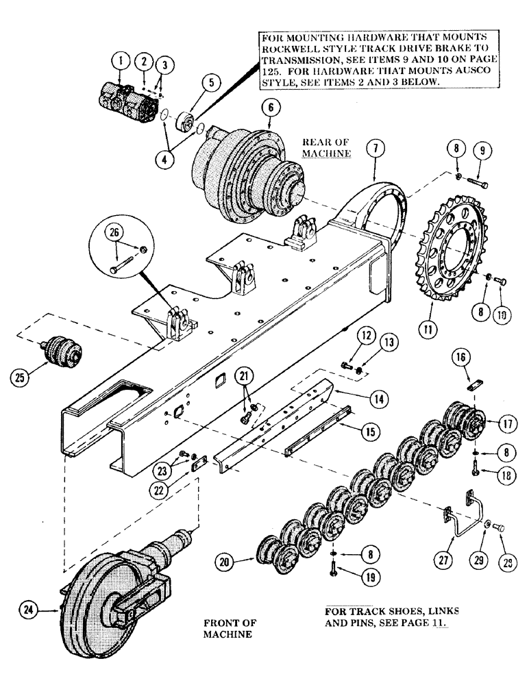 Схема запчастей Case 120 - (009) - TRACK FRAME AND ATTACHING PARTS (48) - TRACKS & TRACK SUSPENSION
