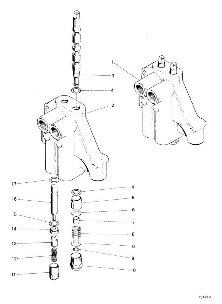 Схема запчастей Case 580F - (224) - AXIAL BACKHOE STABILIZER VALVE (35) - HYDRAULIC SYSTEMS