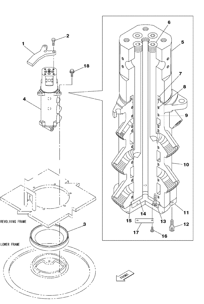Схема запчастей Case CX350C - (08-048[00]) - SWING JOINT (08) - HYDRAULICS