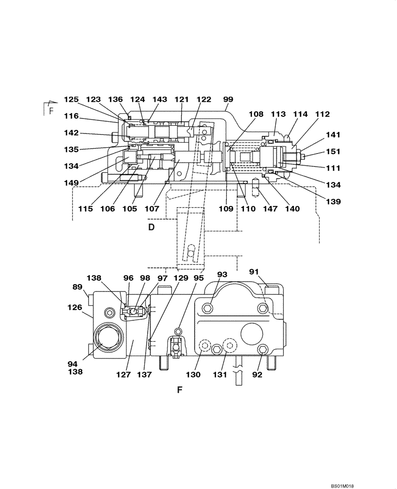 Схема запчастей Case CX800 - (08-102-00[01]) - PUMP ASSY, HYDRAULIC - LOW PRESSURE (08) - HYDRAULICS