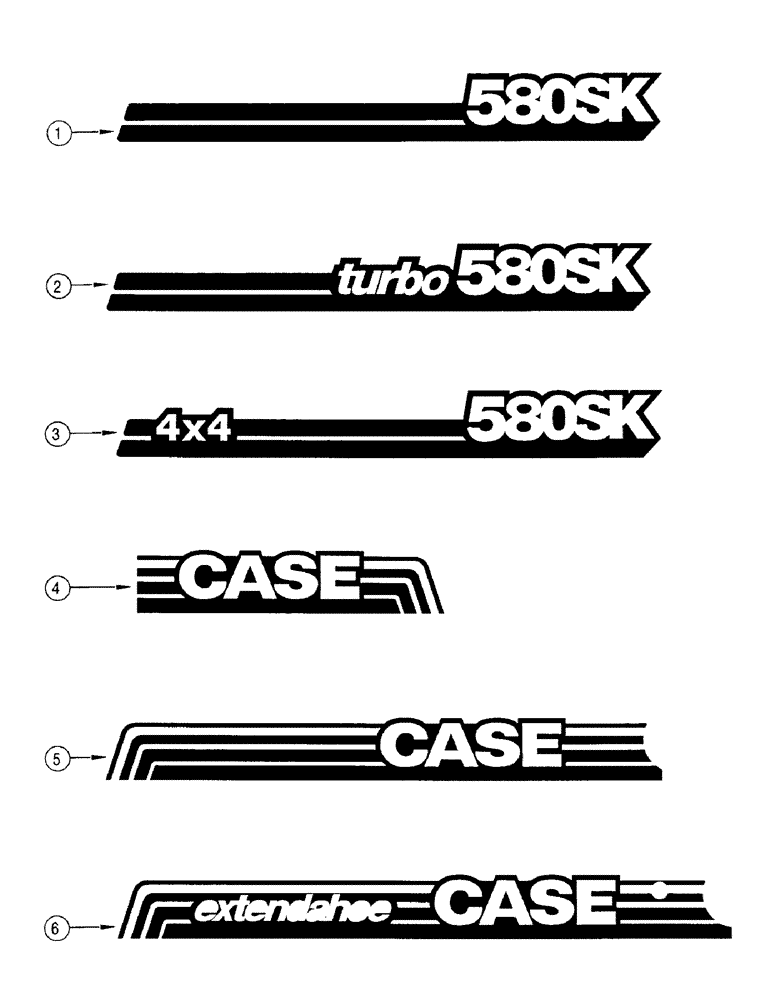 Схема запчастей Case 580SK - (9-250) - DECALS, S/N JJH0046256 TO JJH0050328, TAN (09) - CHASSIS/ATTACHMENTS