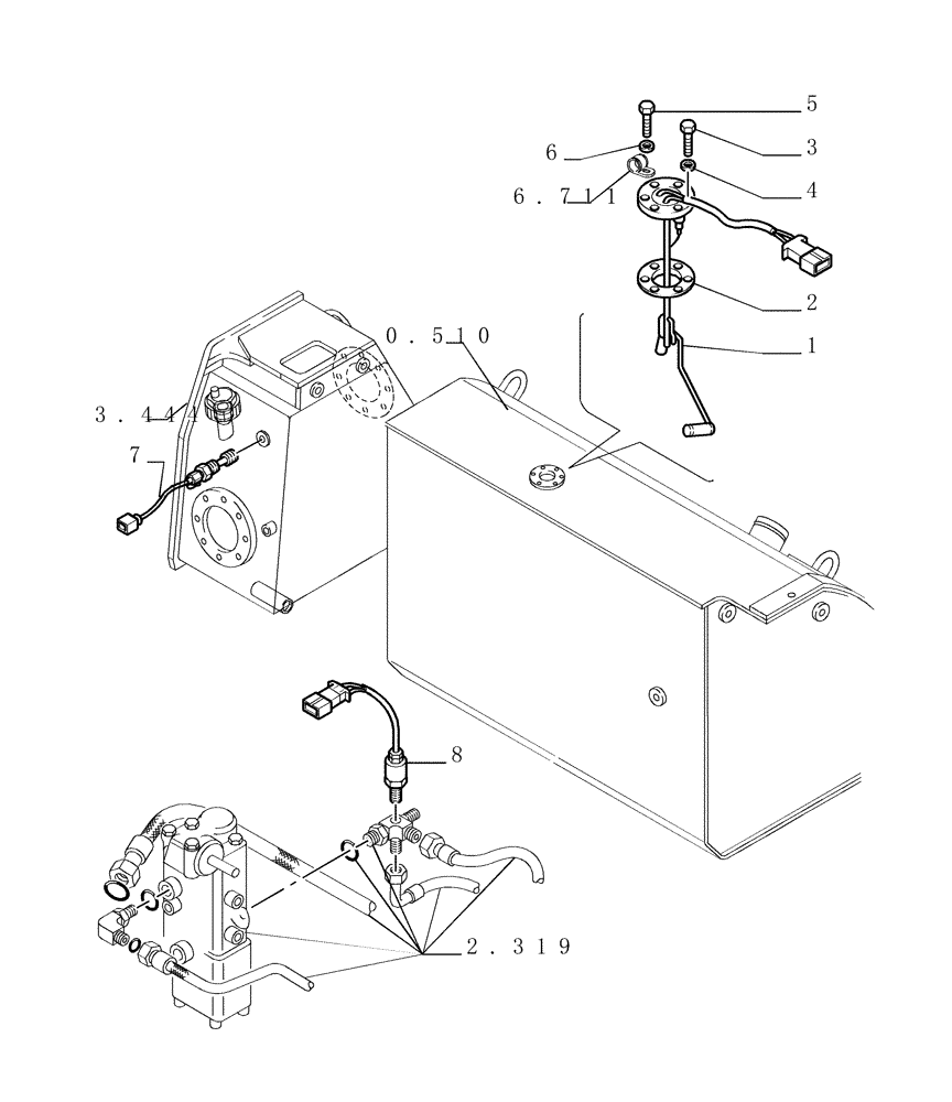Схема запчастей Case 1850K LT - (6.712[04]) - ELECTRIC COMPONENTS (13) - Electrical System / Decals