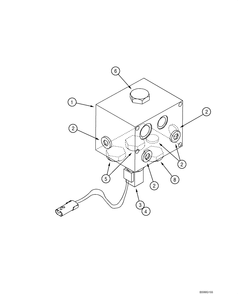 Схема запчастей Case 580M - (08-48) - VALVE ASSY - AUXILIARY BACKHOE (08) - HYDRAULICS