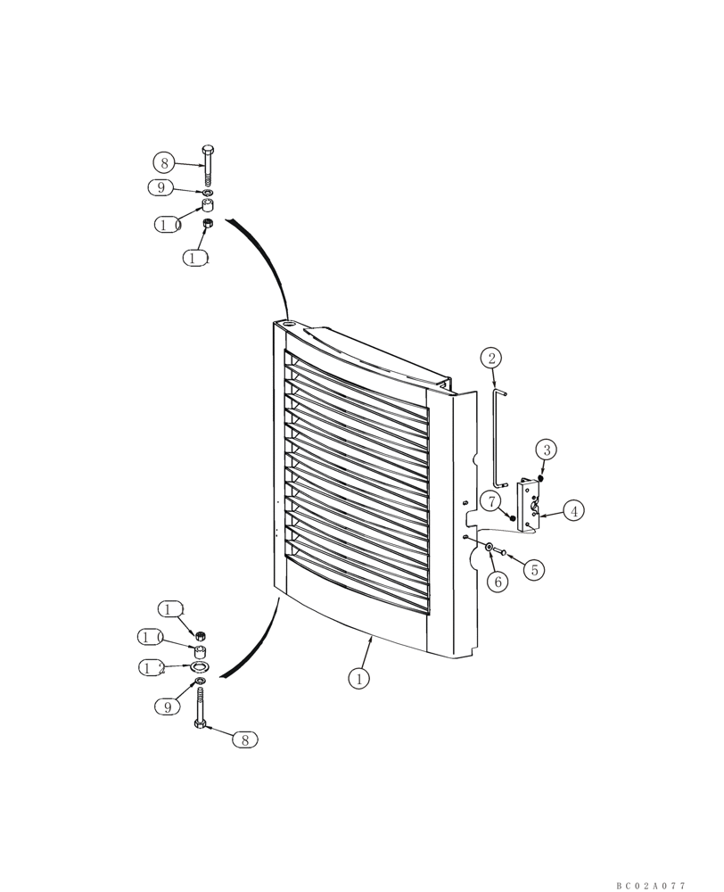 Схема запчастей Case 75XT - (09-17) - DOOR, REAR (NORTH AMERICA) (09) - CHASSIS
