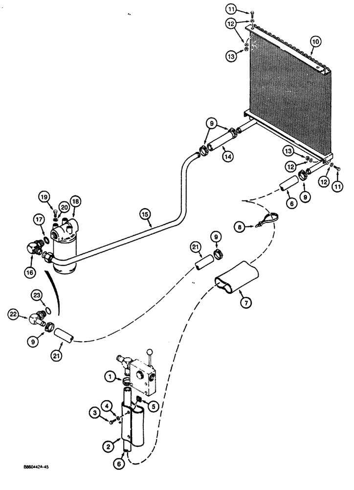 Схема запчастей Case CASE - (8-06) - BASIC HYDRAULIC CIRCUIT, OIL COOLER AND FILTER (08) - HYDRAULICS