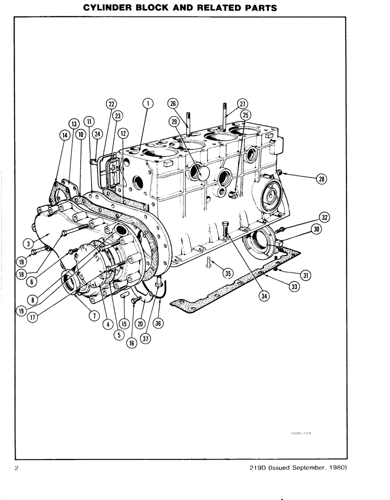 Схема запчастей Case DH7 - (02) - CYLINDER BLOCK AND RELATED PARTS (10) - ENGINE