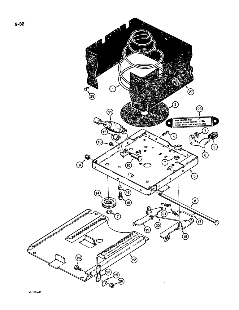 Схема запчастей Case W11B - (9-032) - L112224 SUSPENSION SEAT (09) - CHASSIS/ATTACHMENTS