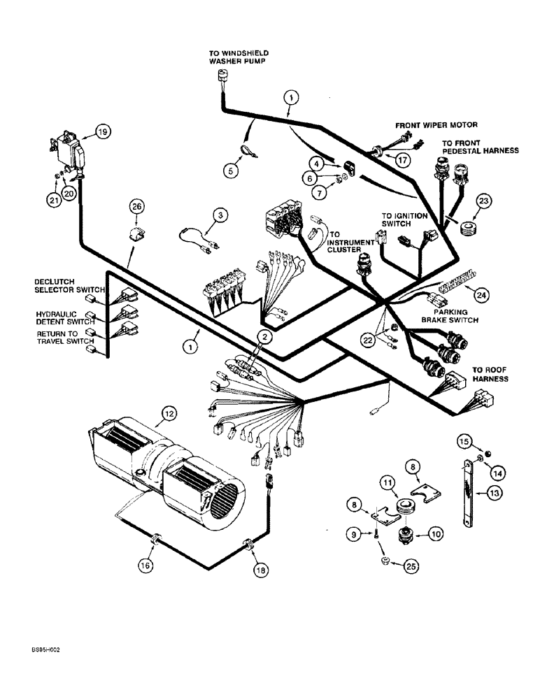 Схема запчастей Case 821B - (4-18) - MAIN CAB HARNESS, TRANSMISSION CONTROL (04) - ELECTRICAL SYSTEMS
