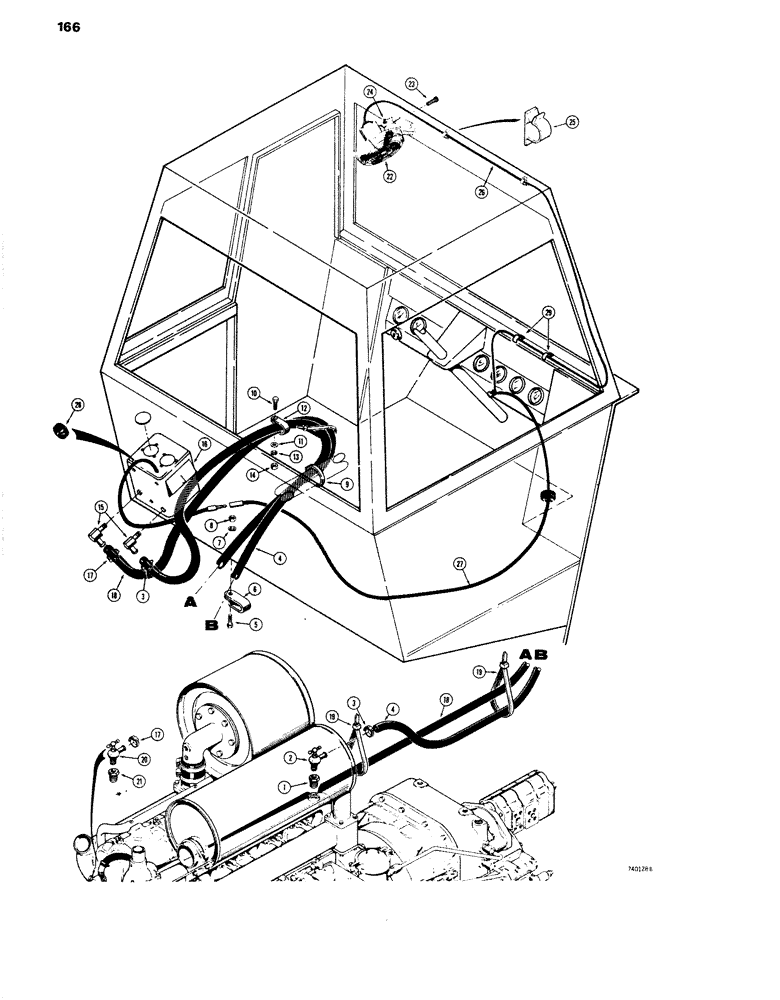 Схема запчастей Case W14 - (166) - HEATER AND DEFROSTER (09) - CHASSIS