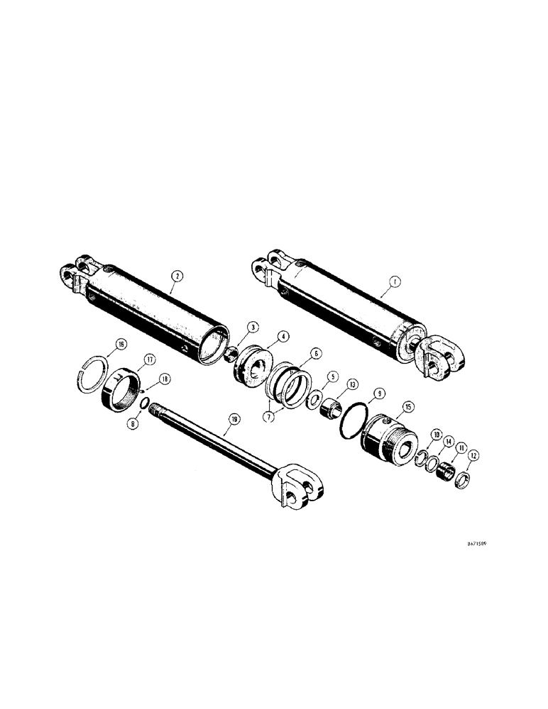 Схема запчастей Case 310G - (274) - ANGLING CYLINDER (POWER ANGLE TILT DOZER) (07) - HYDRAULIC SYSTEM